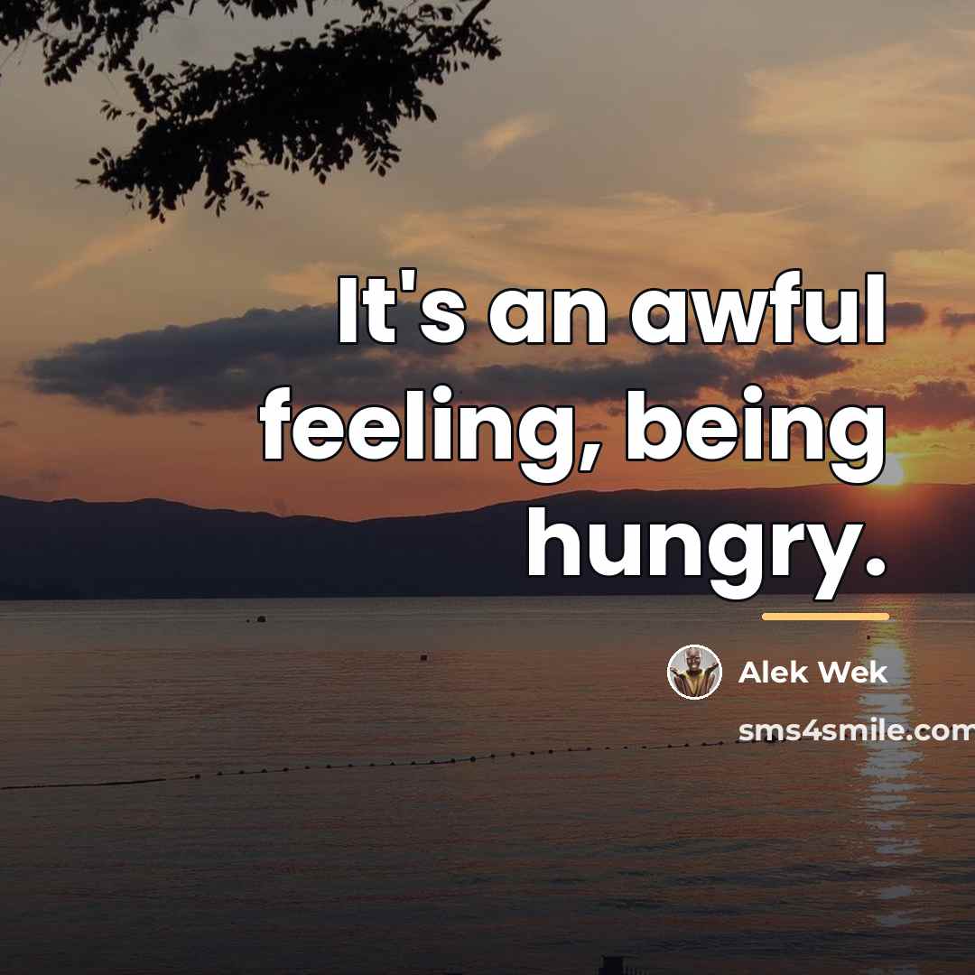 “It's an awful feeling, being hungry.…” quote by Alek Wek