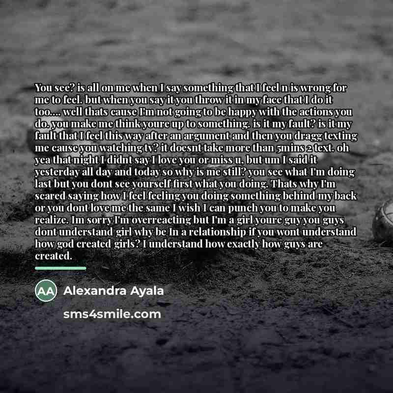 “You see? is all on me when I say something…” quote by Alexandra Ayala