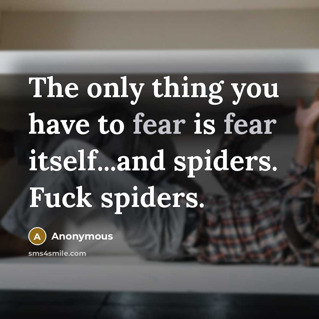 “The only thing you have to fear is fear itself...and…” quote by Anonymous