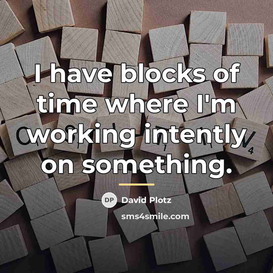 “I have blocks of time where I'm working intently on…” quote by David Plotz