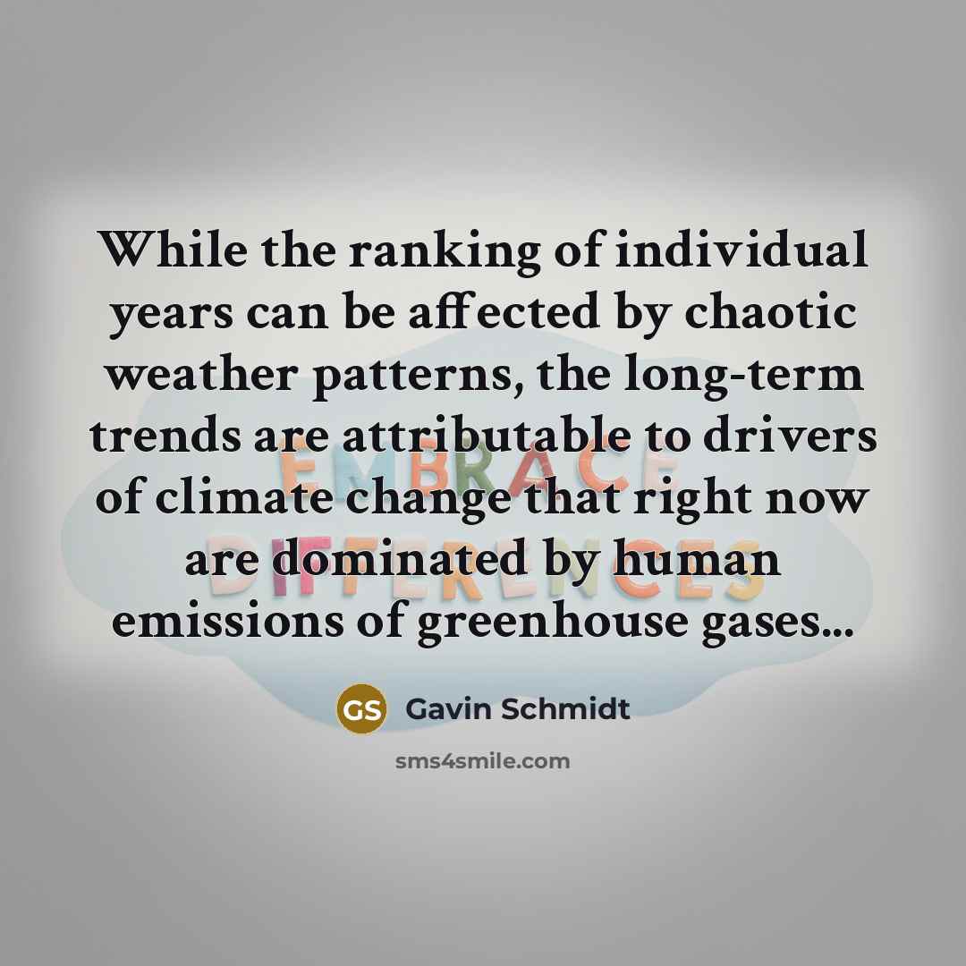 “While the ranking of individual years can be affected by…” quote by Gavin Schmidt