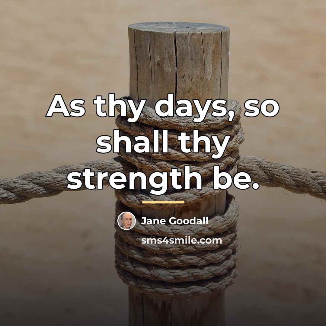 “As thy days, so shall thy strength be.…” quote by Jane Goodall