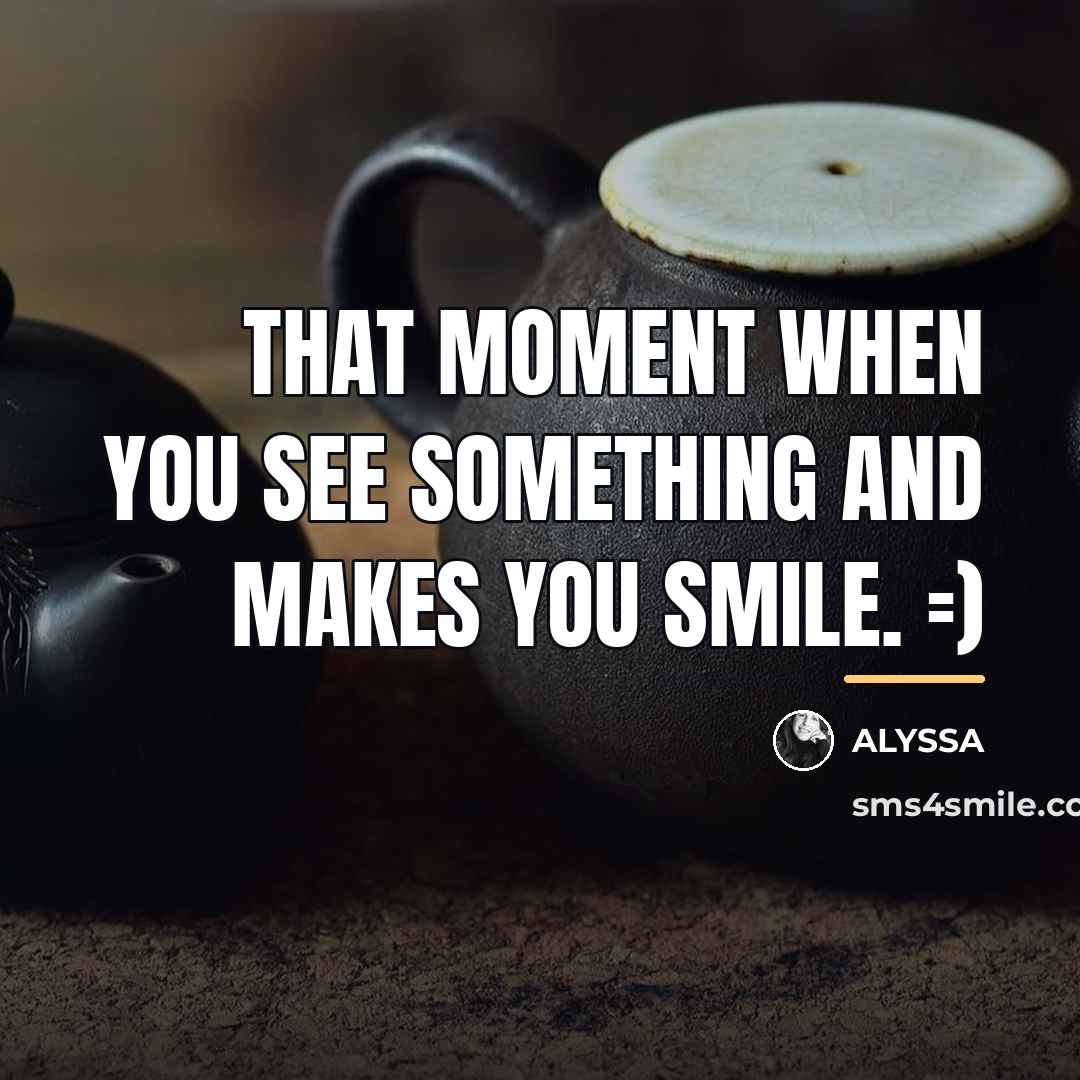 “That moment when you see something and makes you smile.…” quote by ALYSSA