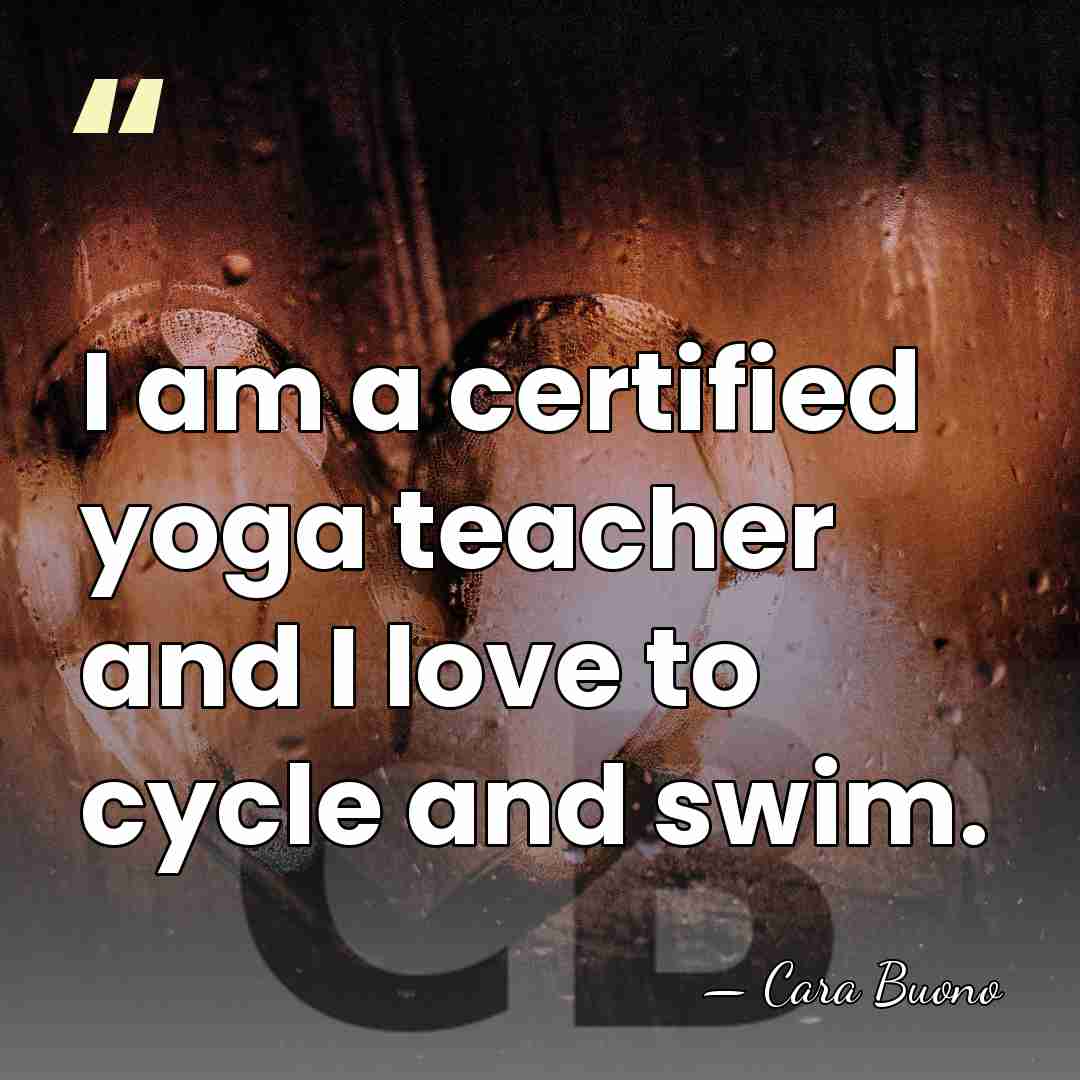 I am a certified yoga teacher and I love to cycle and&hellip; - Cara Buono