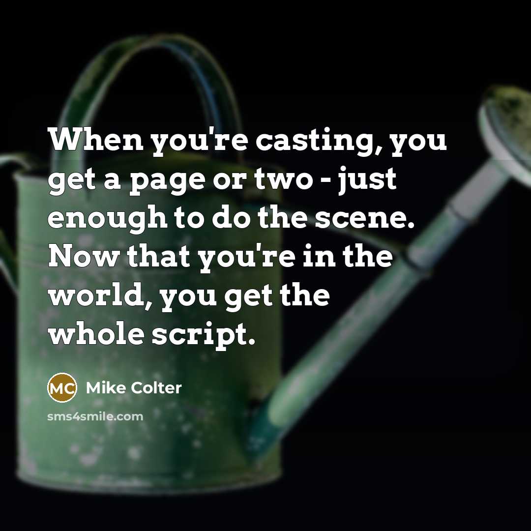 “When you're casting, you get a page or two -…” quote by Mike Colter