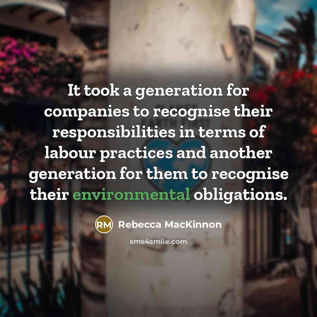 “It took a generation for companies to recognise their responsibilities…” quote by Rebecca MacKinnon