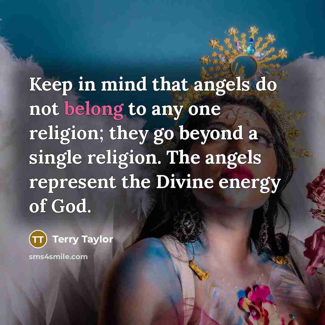 “Keep in mind that angels do not belong to any…” quote by Terry Taylor