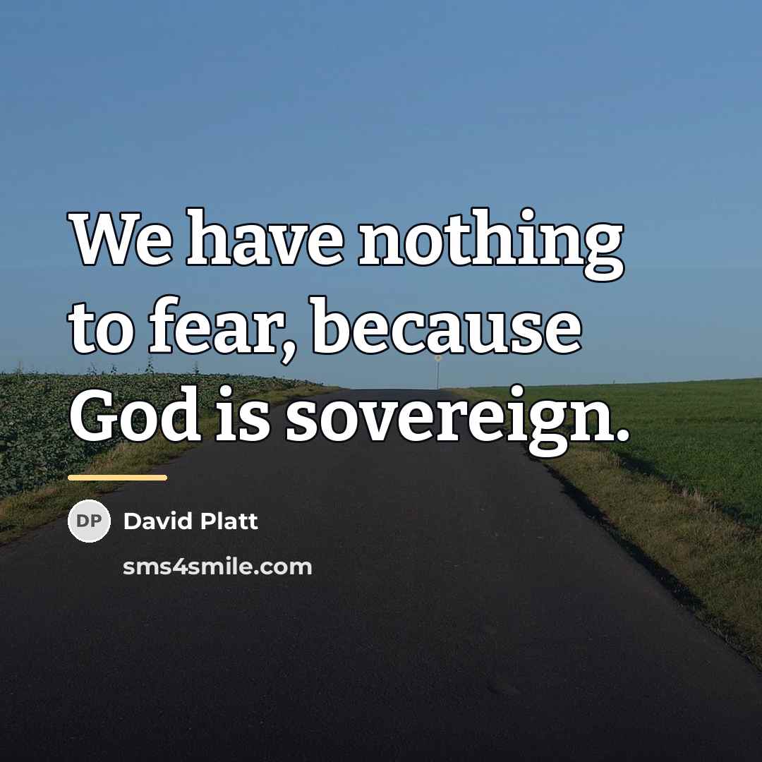 “We have nothing to fear, because God is sovereign.…” quote by David Platt