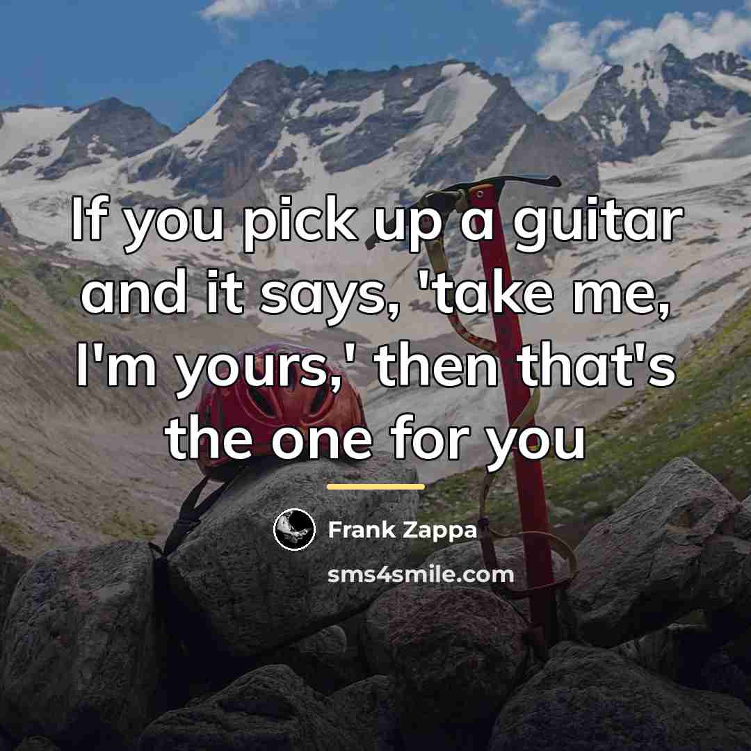 “If you pick up a guitar and it says, 'take…” quote by Frank Zappa