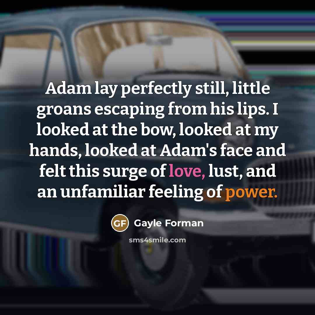 “Adam lay perfectly still, little groans escaping from his lips.…” quote by Gayle Forman