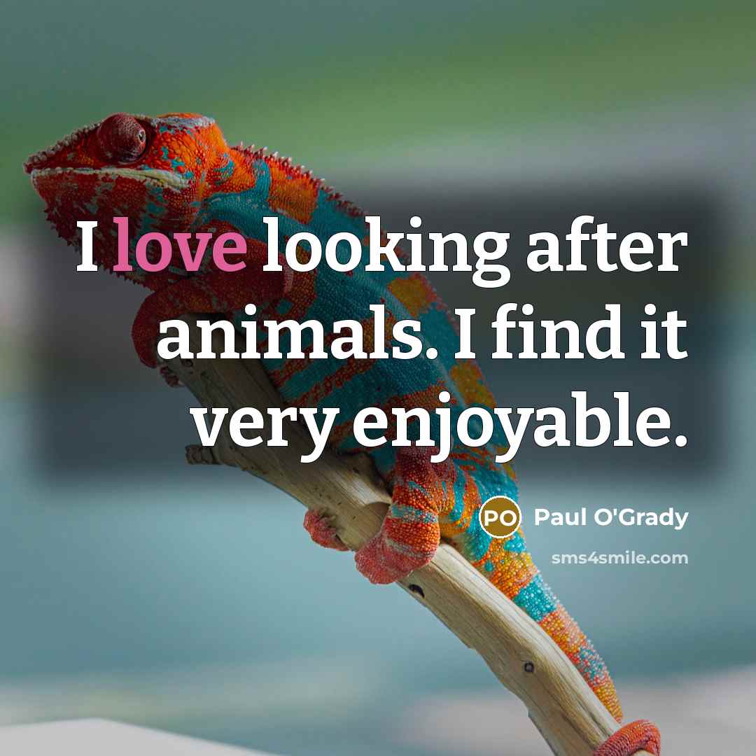 “I love looking after animals. I find it very enjoyable.…” quote by Paul O'Grady