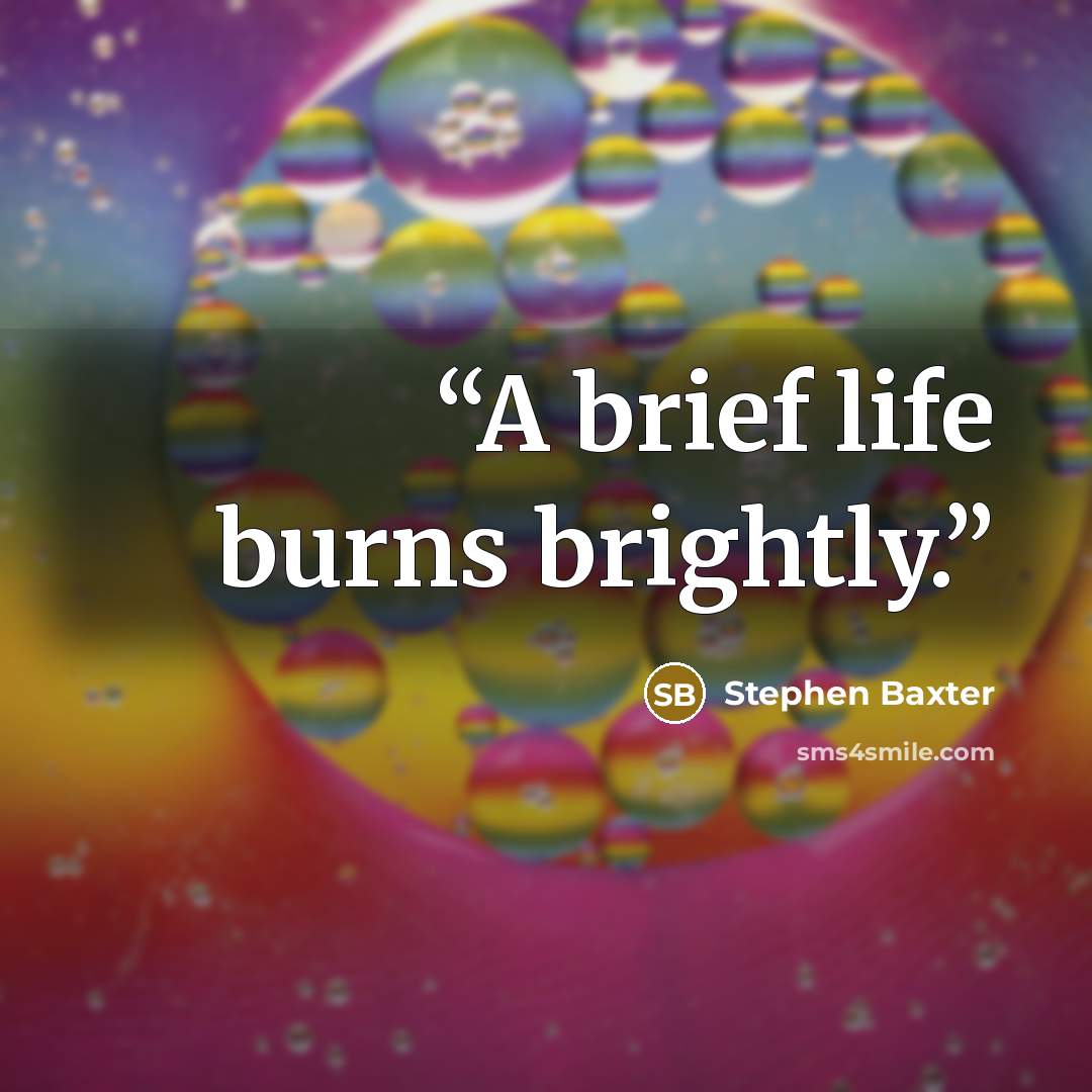 “A brief life burns brightly.” quote by Stephen Baxter