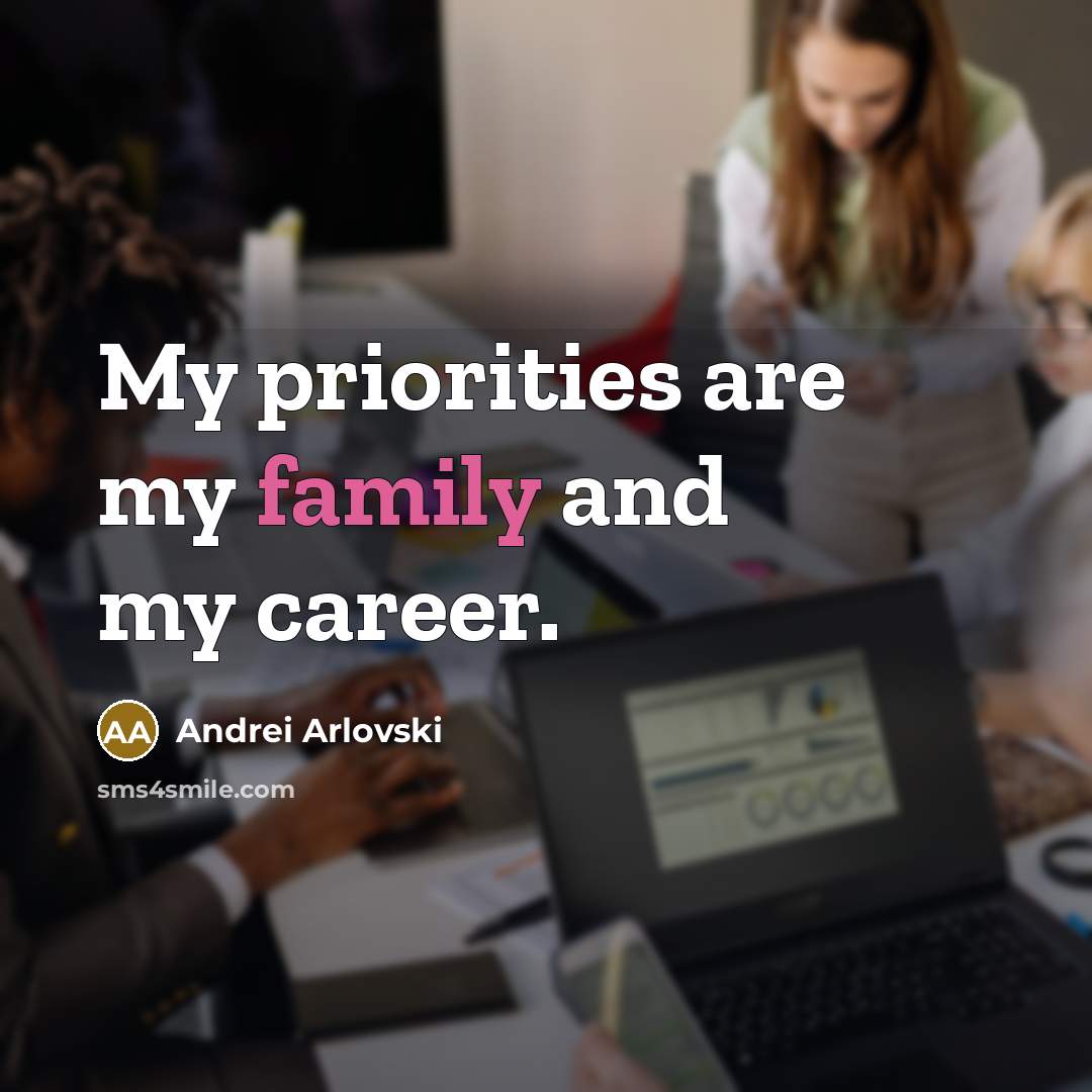 “My priorities are my family and my career.…” quote by Andrei Arlovski