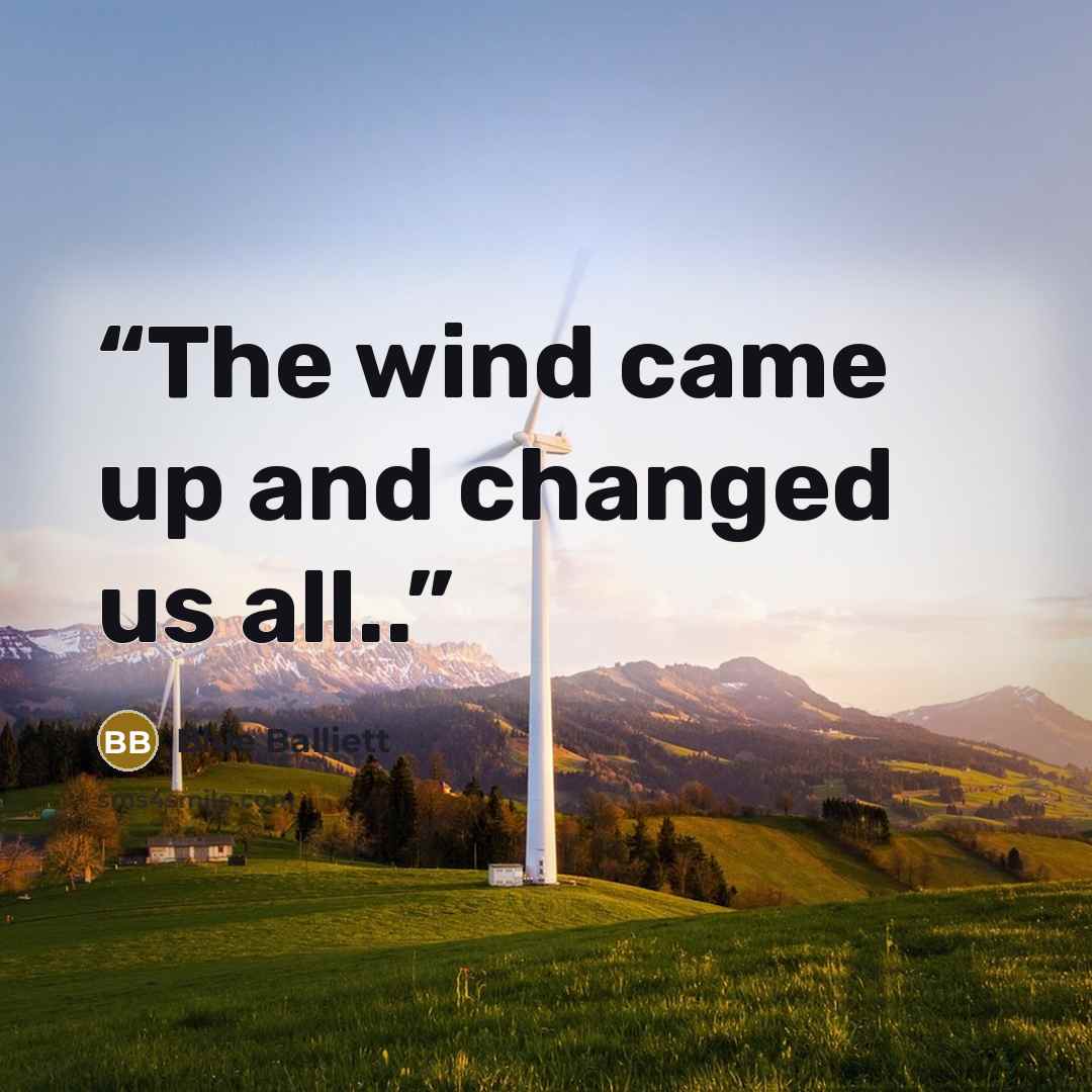 “The wind came up and changed us all..” quote by Blue Balliett
