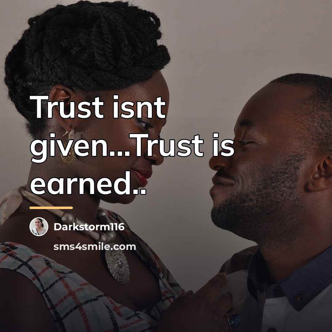 “Trust isnt given...Trust is earned..…” quote by Darkstorm116