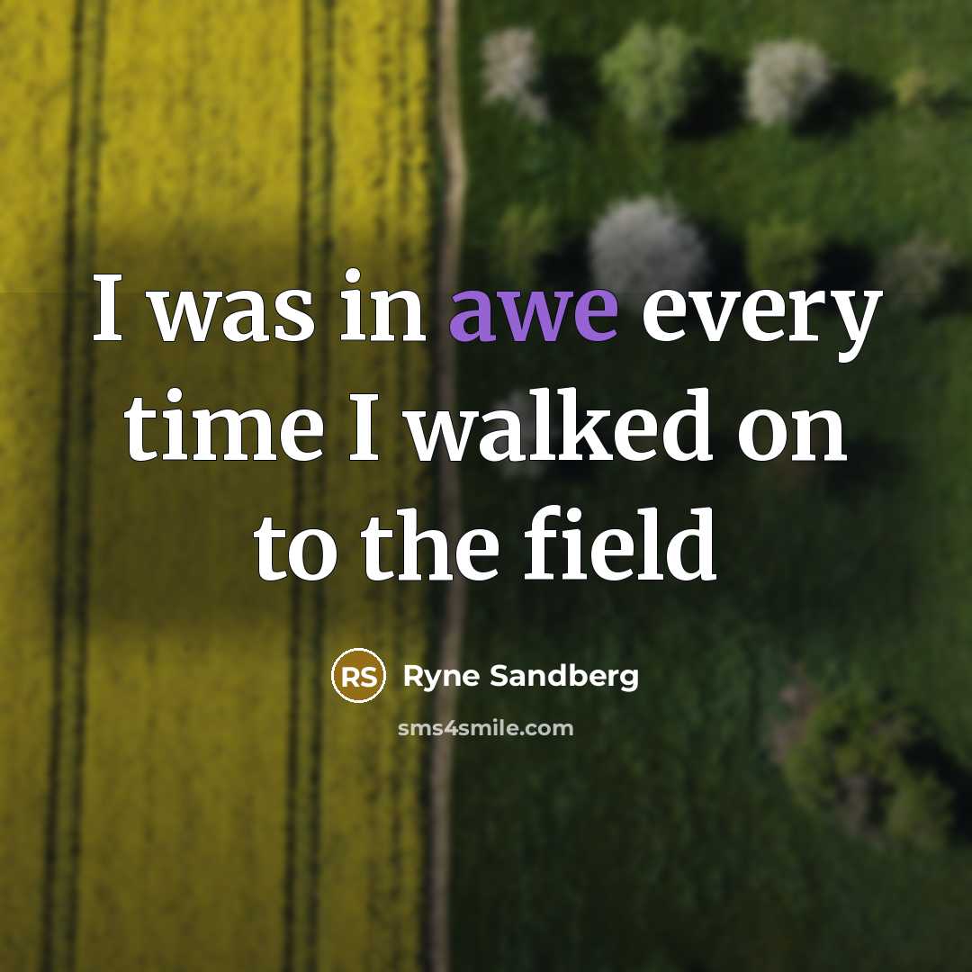 “I was in awe every time I walked on to…” quote by Ryne Sandberg