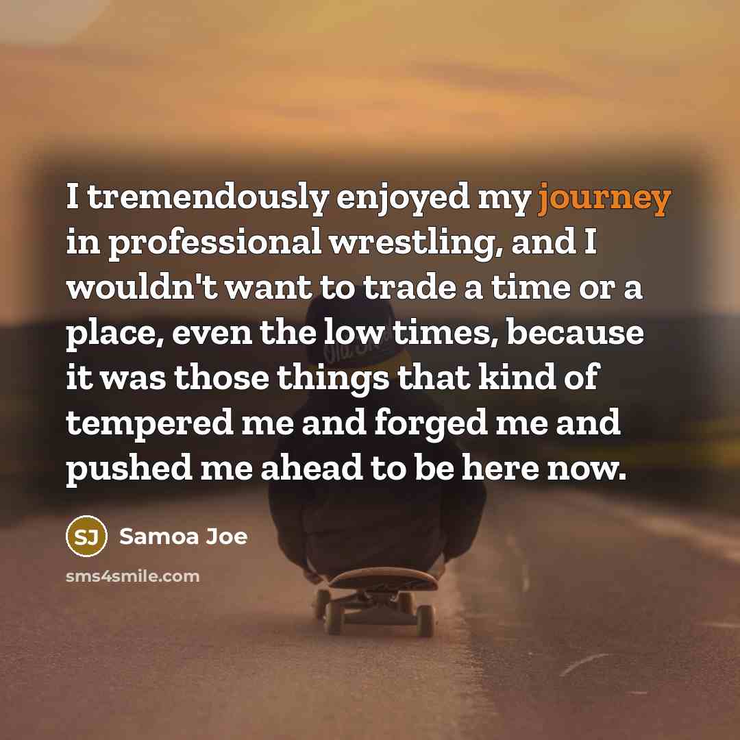“I tremendously enjoyed my journey in professional wrestling, and I…” quote by Samoa Joe