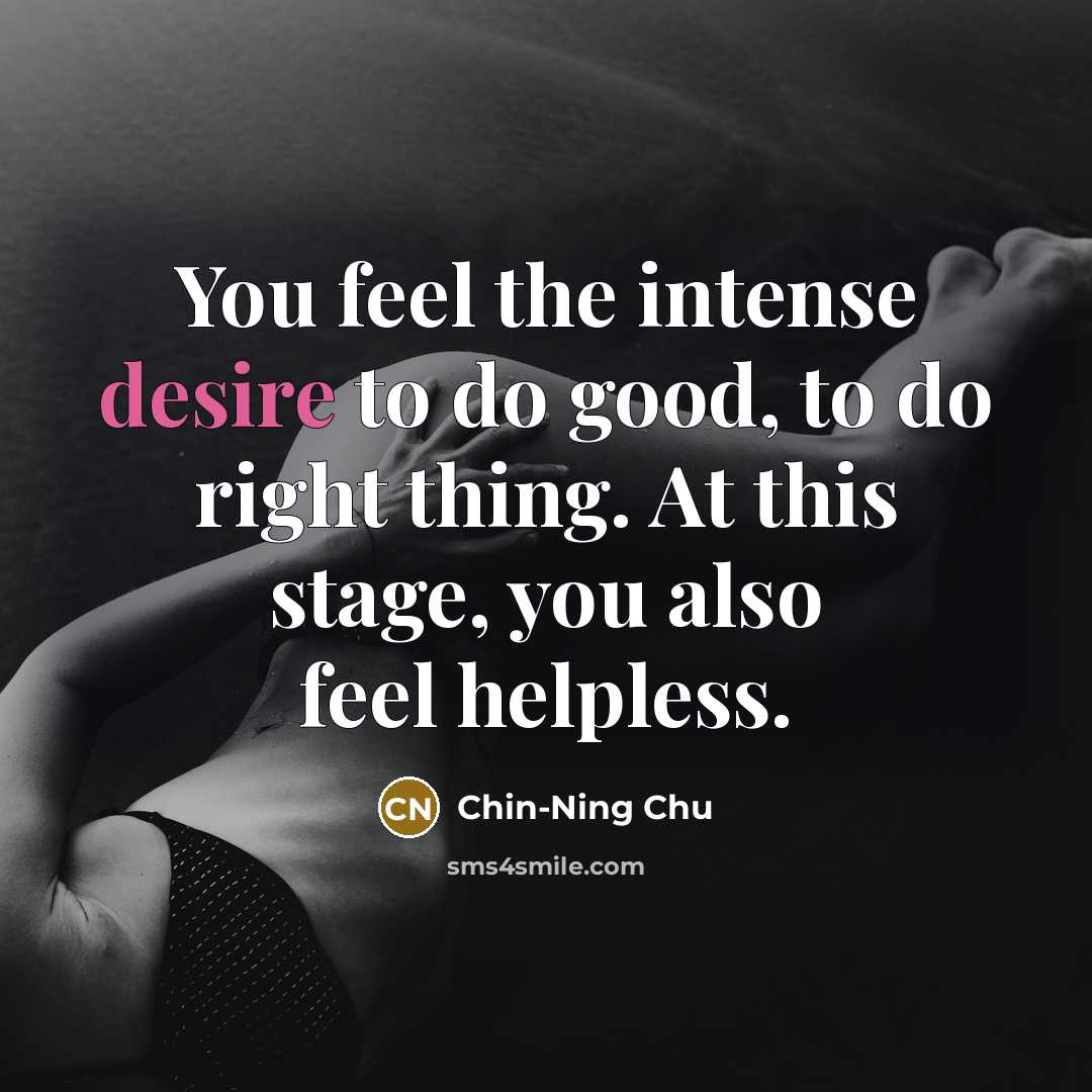 “You feel the intense desire to do good, to do…” quote by Chin-Ning Chu
