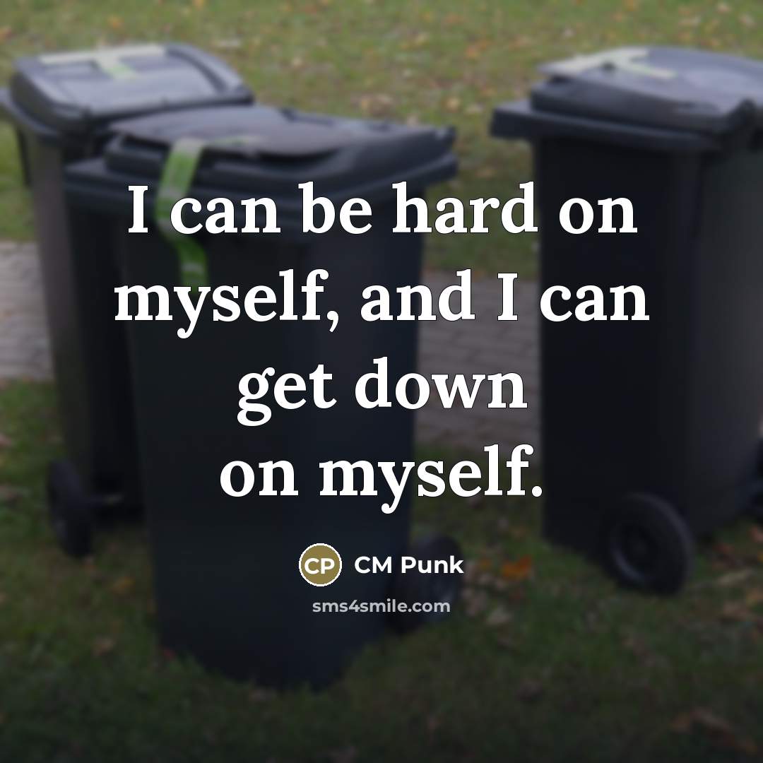 “I can be hard on myself, and I can get…” quote by CM Punk