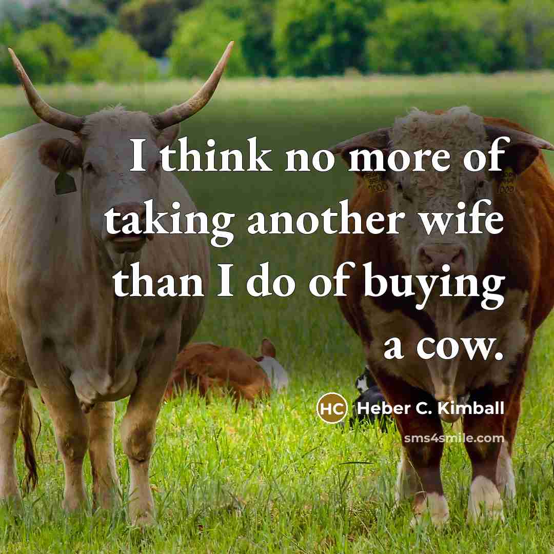 “I think no more of taking another wife than I…” quote by Heber C. Kimball