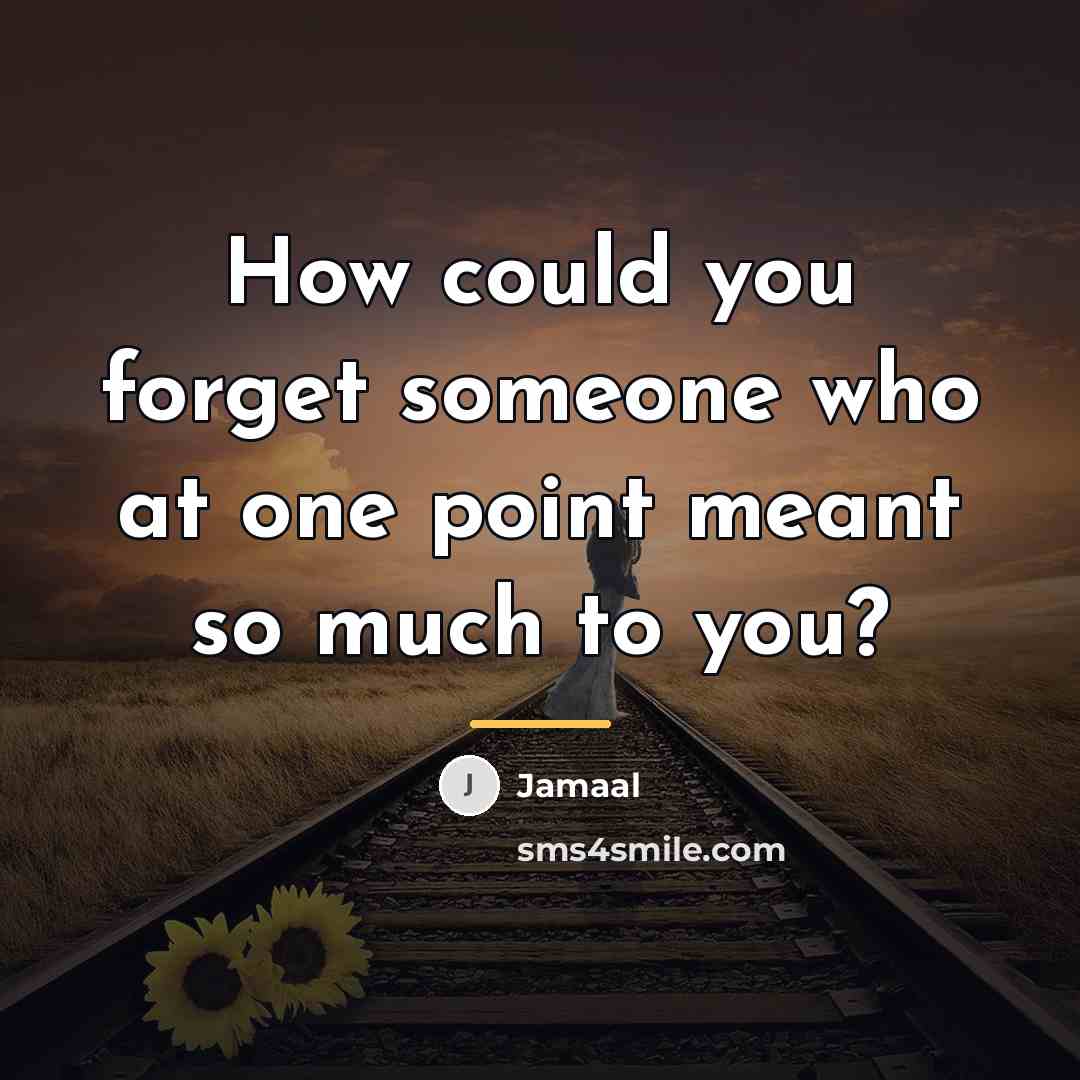 “How could you forget someone who at one point meant…” quote by Jamaal