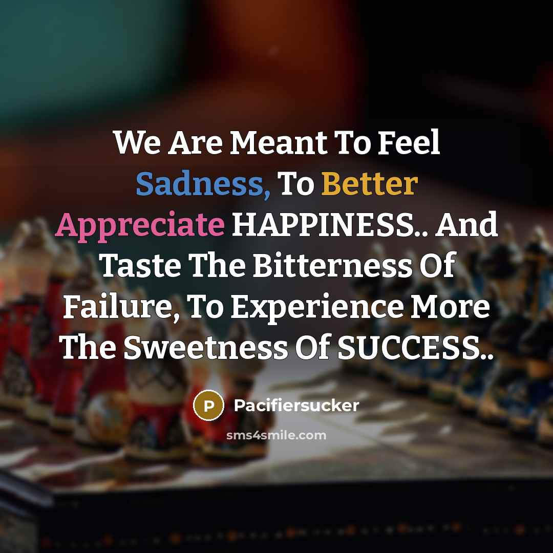 “We Are Meant To Feel Sadness, To Better Appreciate HAPPINESS..…” quote by Pacifiersucker