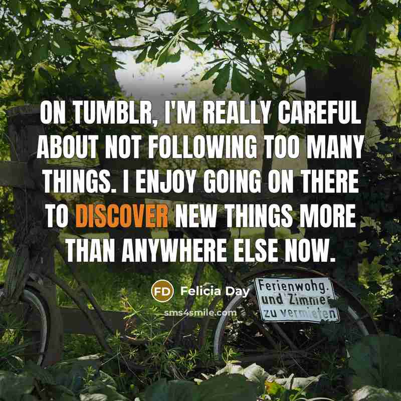 “On Tumblr, I'm really careful about not following too many…” quote by Felicia Day
