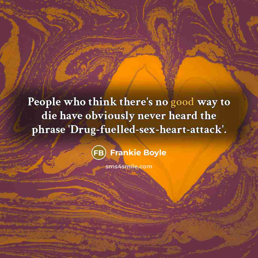 “People who think there's no good way to die have…” quote by Frankie Boyle