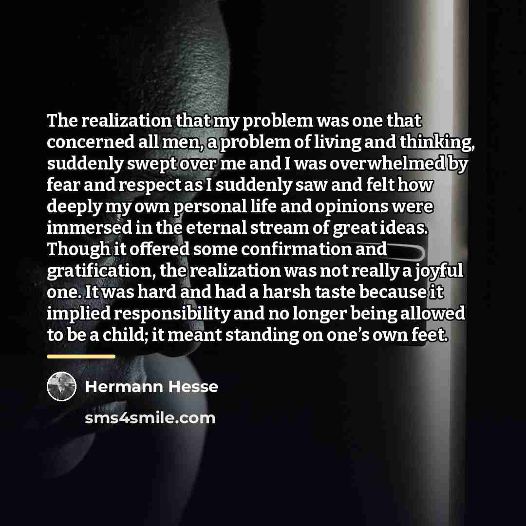 “The realization that my problem was one that concerned all…” quote by Hermann Hesse