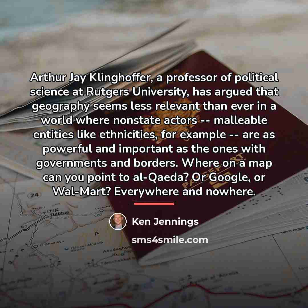 “Arthur Jay Klinghoffer, a professor of political science at Rutgers…” quote by Ken Jennings