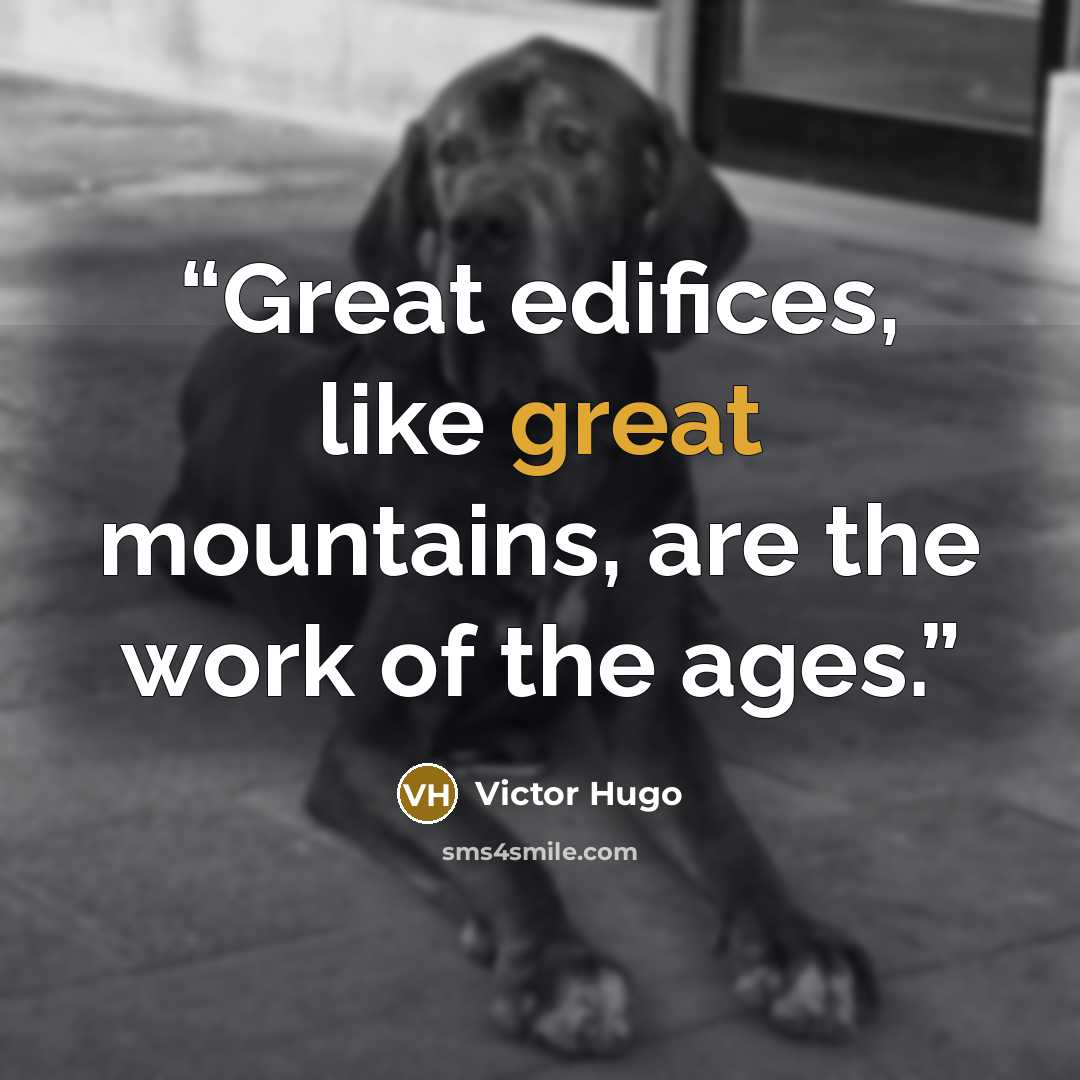 “Great edifices, like great mountains, are the work of the ages.” quote by Victor Hugo
