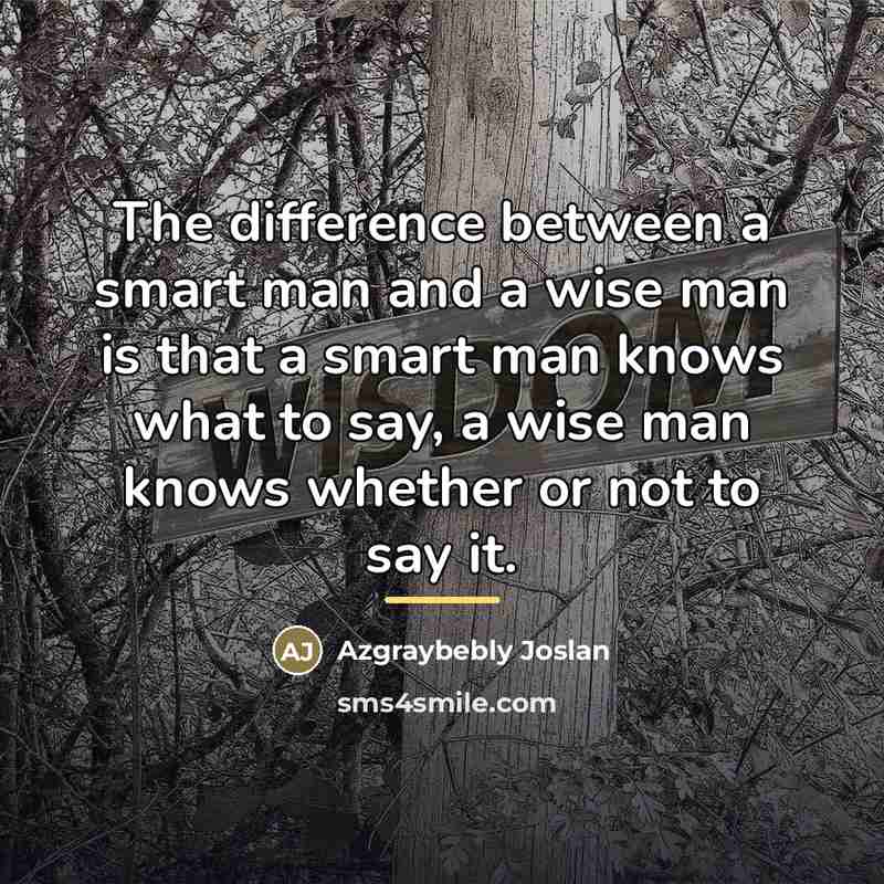 “The difference between a smart man and a wise man…” quote by Azgraybebly Joslan