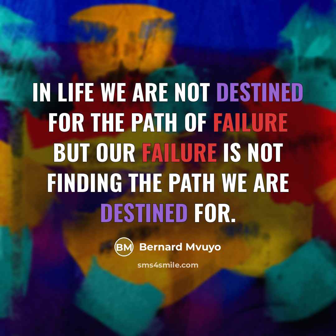 “In life we are not destined for the path of…” quote by Bernard Mvuyo