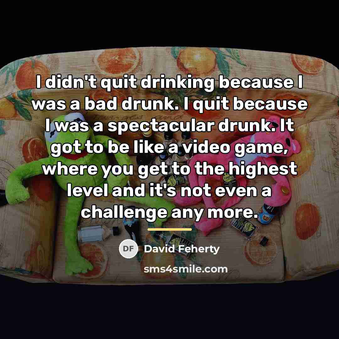 “I didn't quit drinking because I was a bad drunk.…” quote by David Feherty