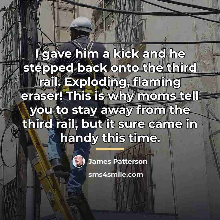 “I gave him a kick and he stepped back onto…” quote by James Patterson