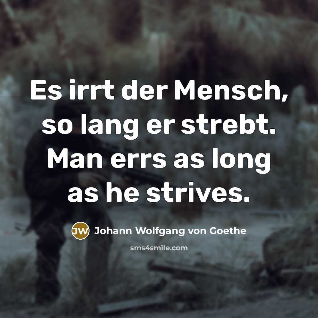 “Es irrt der Mensch, so lang er strebt. Man errs…” quote by Johann Wolfgang von Goethe