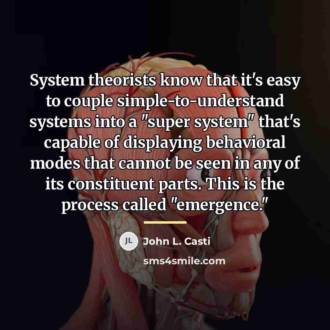 “System theorists know that it's easy to couple simple-to-understand systems…” quote by John L. Casti