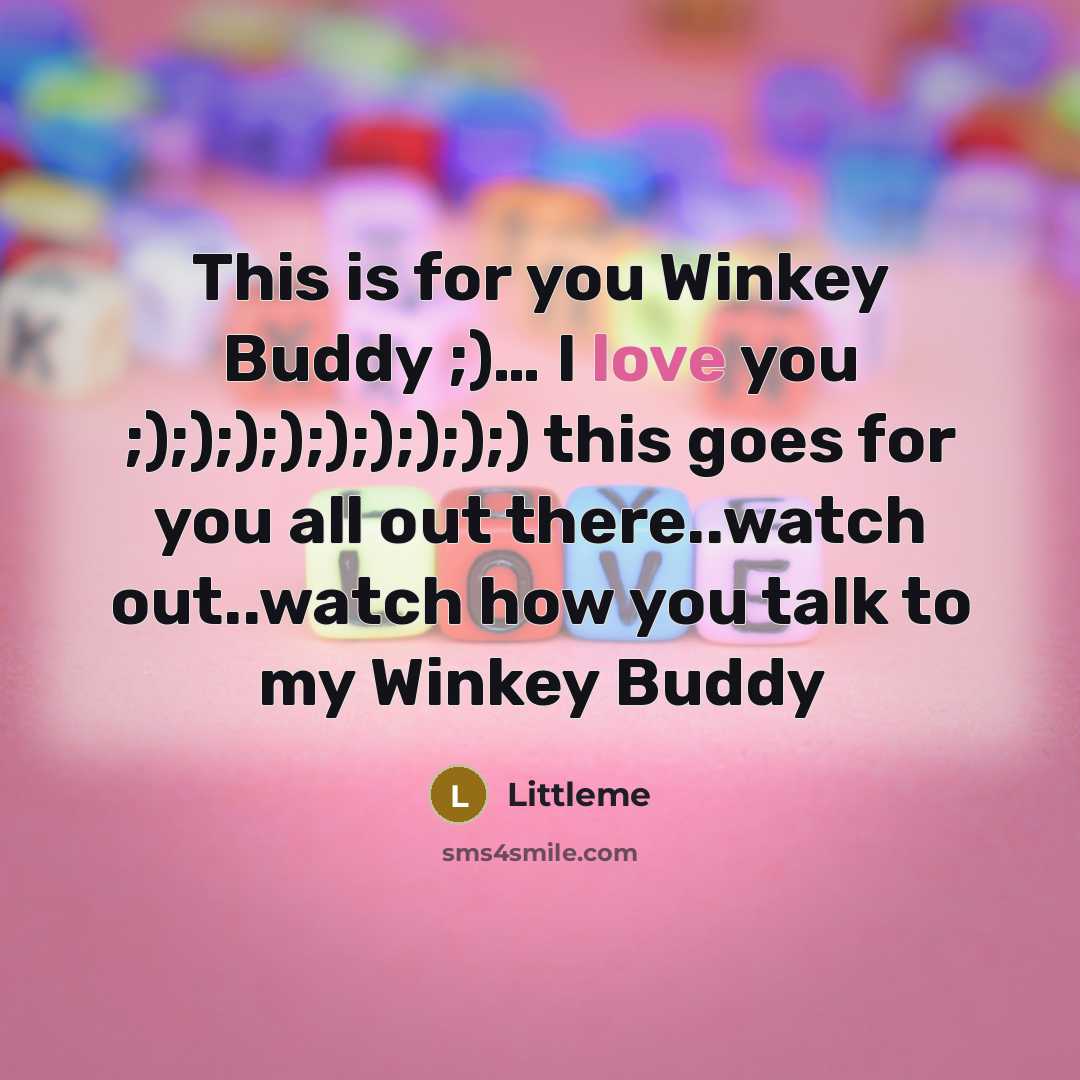 “This is for you Winkey Buddy ;).... I love you…” quote by Littleme