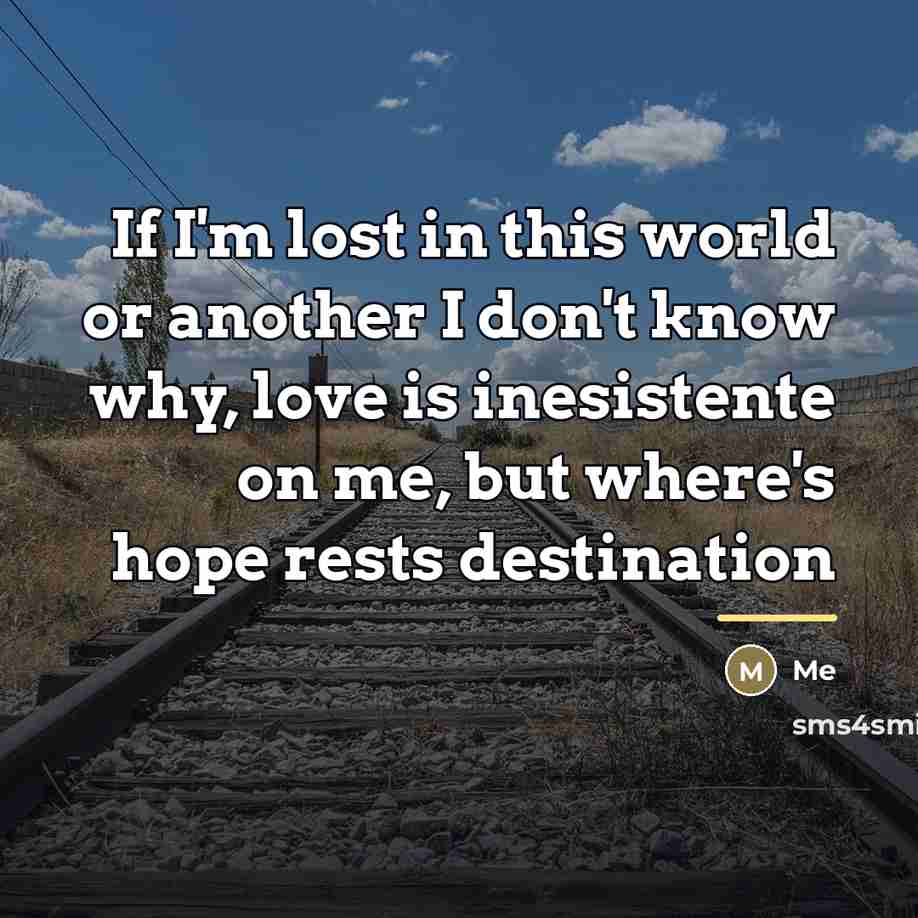 “If I'm lost in this world or another I don't…” quote by Me