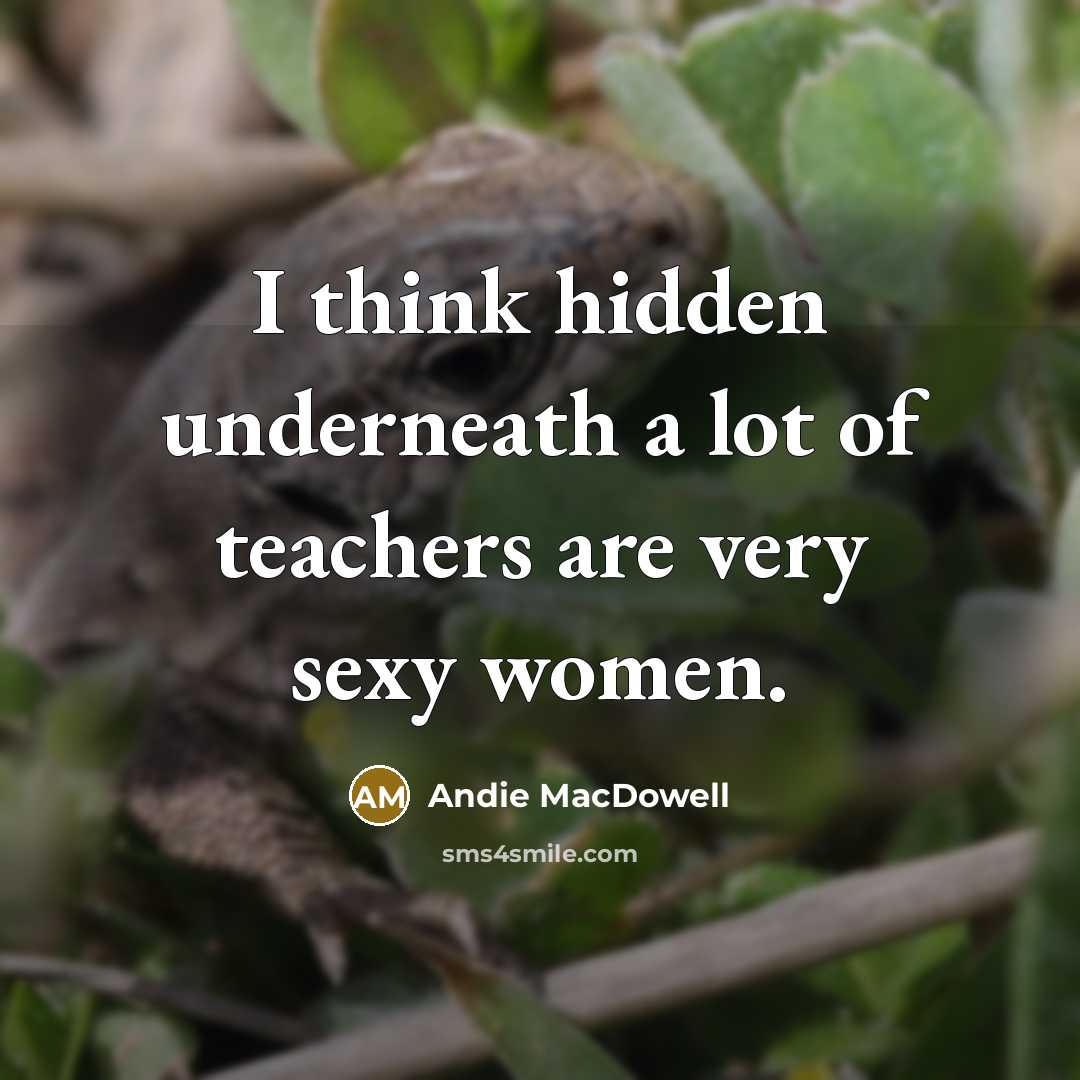 “I think hidden underneath a lot of teachers are very…” quote by Andie MacDowell