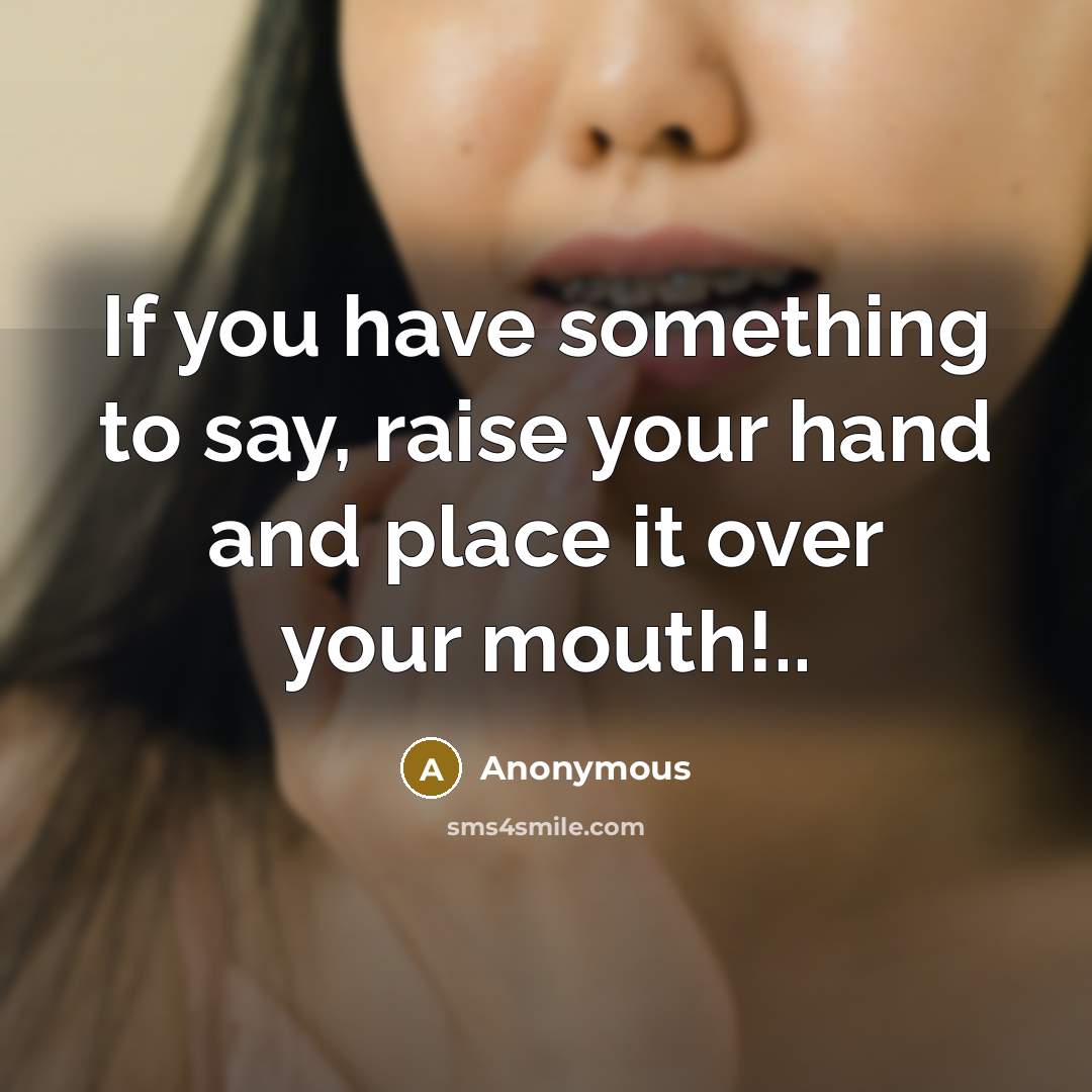 “If you have something to say, raise your hand and…” quote by Anonymous