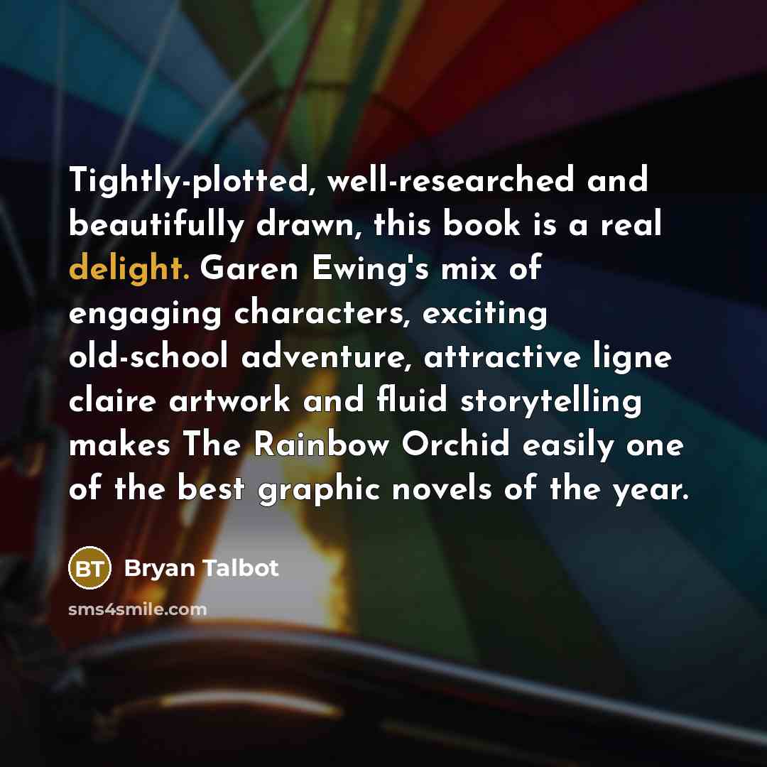 “Tightly-plotted, well-researched and beautifully drawn, this book is a real…” quote by Bryan Talbot