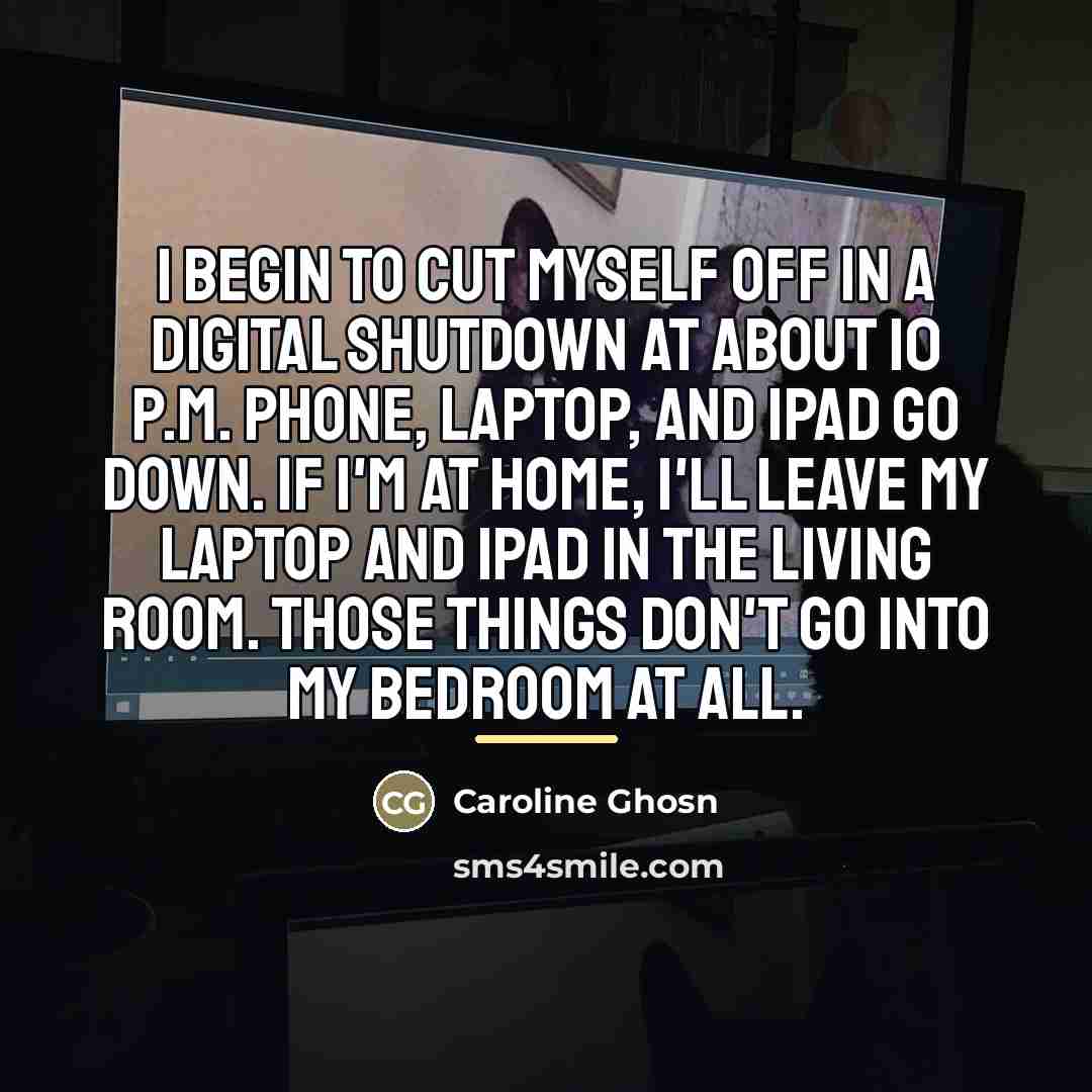 “I begin to cut myself off in a digital shutdown…” quote by Caroline Ghosn