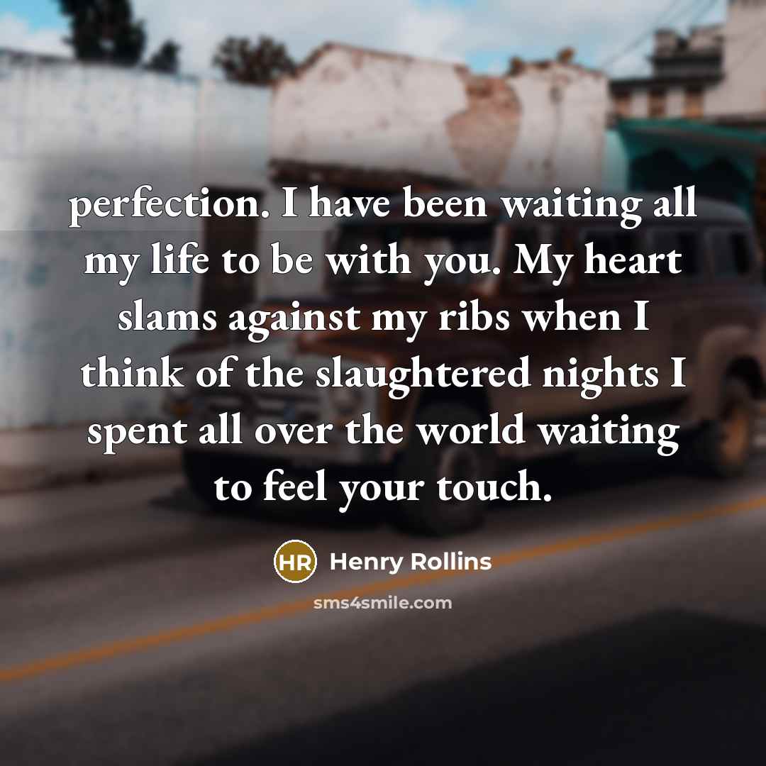 “perfection. I have been waiting all my life to be…” quote by Henry Rollins