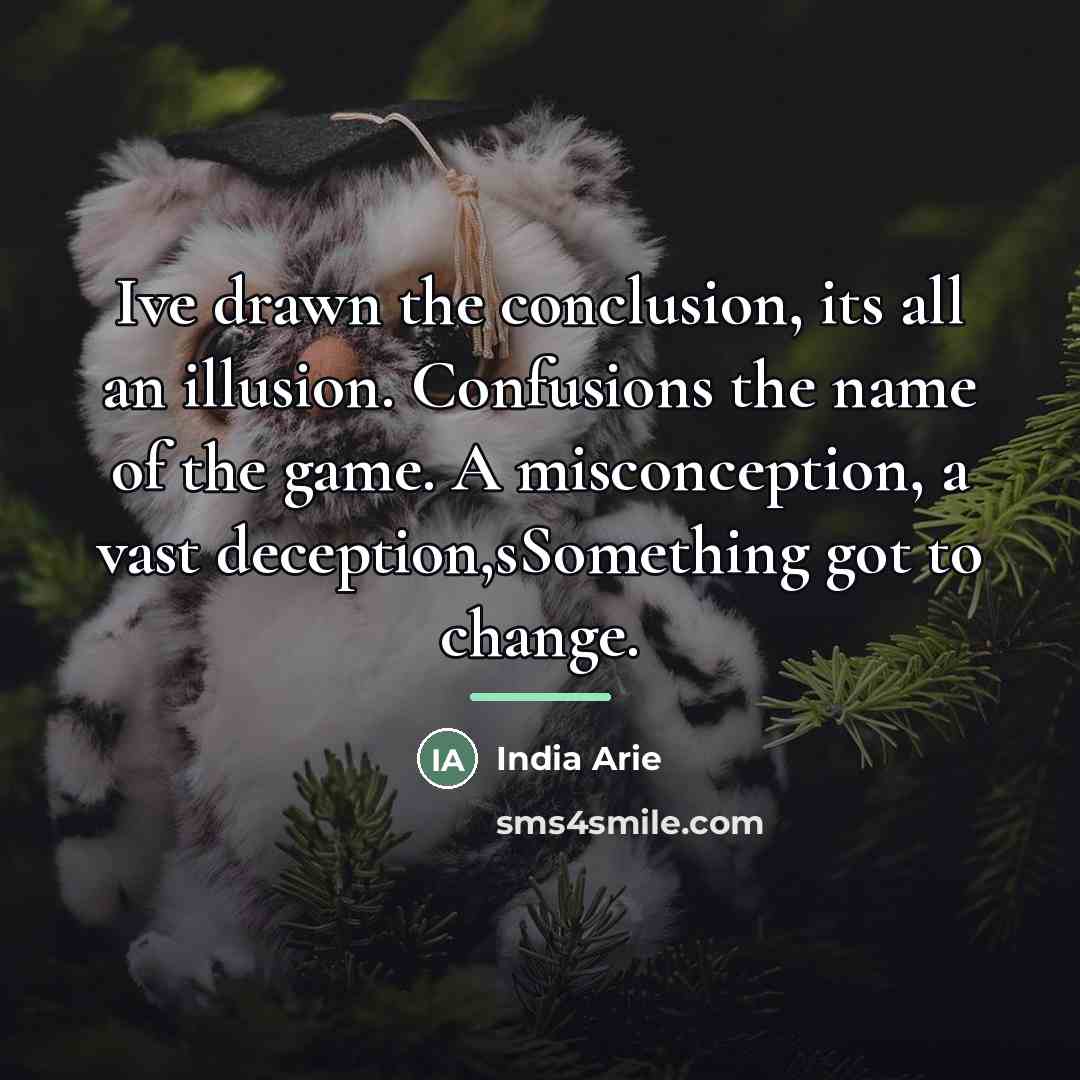 “Ive drawn the conclusion, its all an illusion. Confusions the…” quote by India Arie