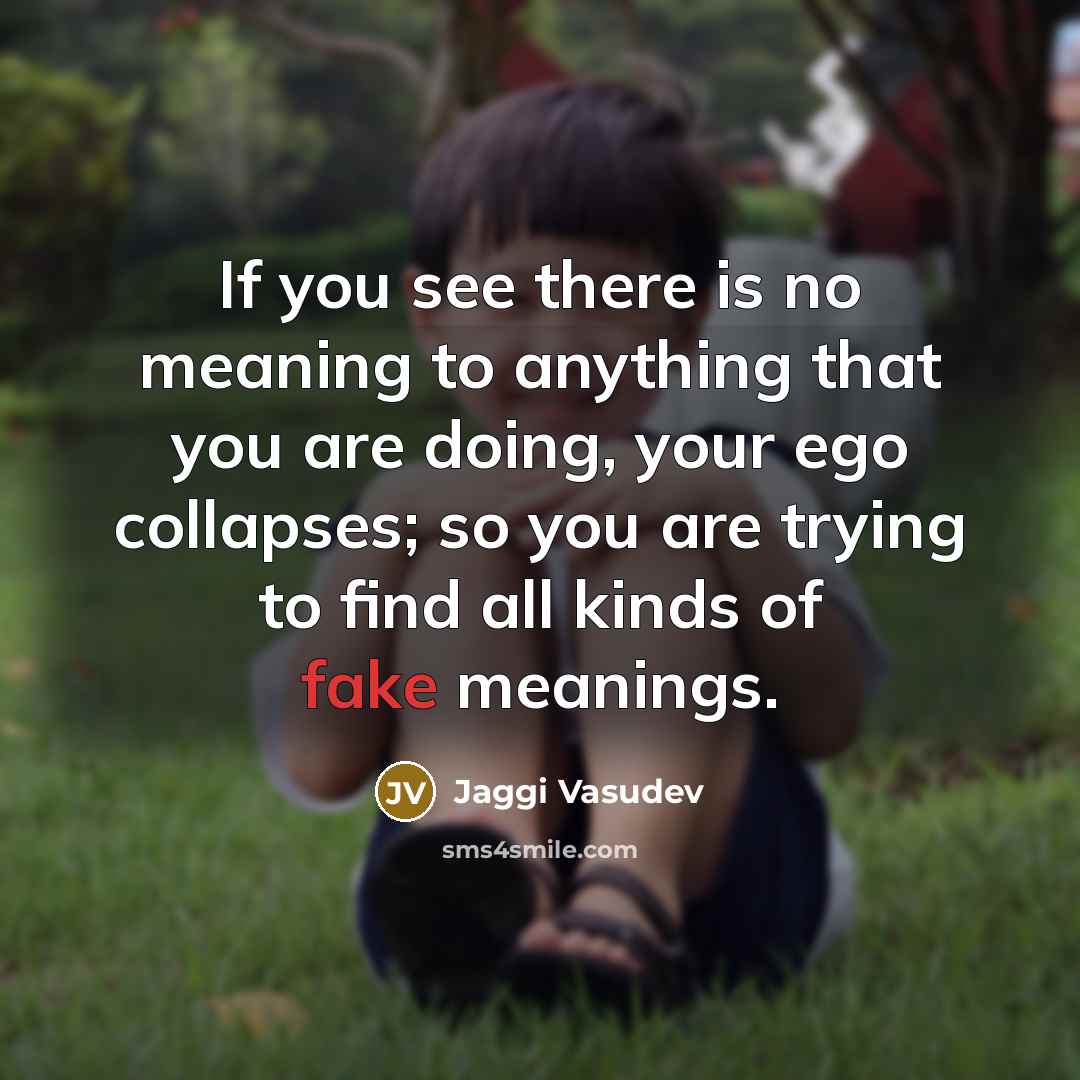 “If you see there is no meaning to anything that…” quote by Jaggi Vasudev