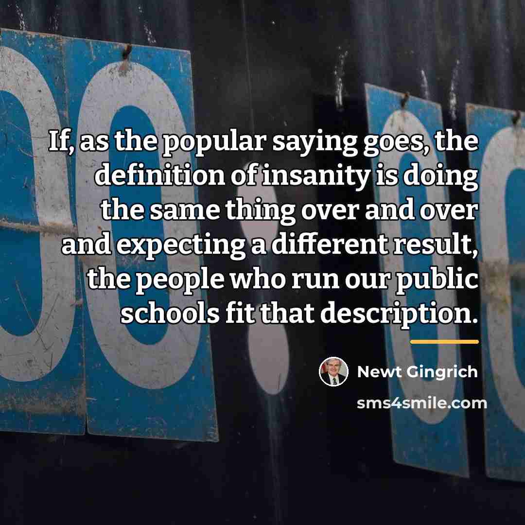 “If, as the popular saying goes, the definition of insanity…” quote by Newt Gingrich