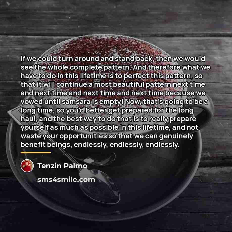 “If we could turn around and stand back, then we…” quote by Tenzin Palmo