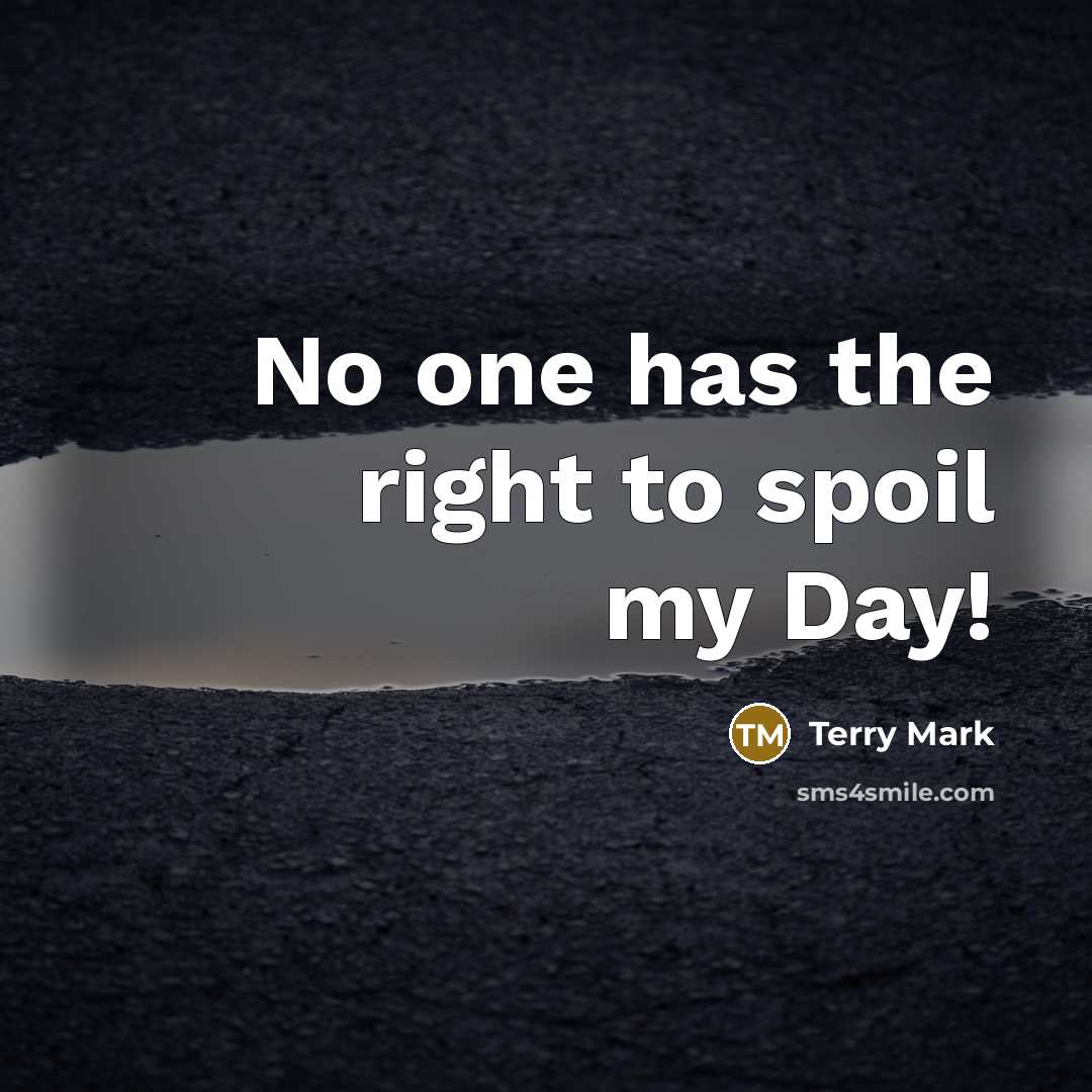 “No one has the right to spoil my Day!…” quote by Terry Mark