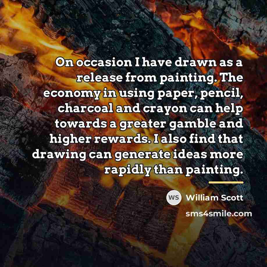 “On occasion I have drawn as a release from painting.…” quote by William Scott